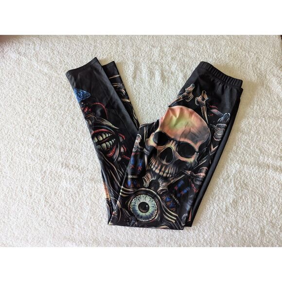 Women's Skull Gothic Leggings  Sz XS - Picture 6 of 9